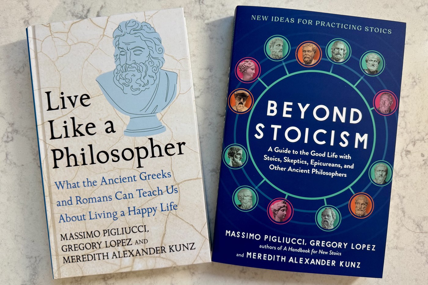 Beyond Stoicism and Live Like a Philosopher, the US and UK editions